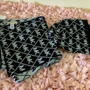 Michael Kors metallic hat and scarf set